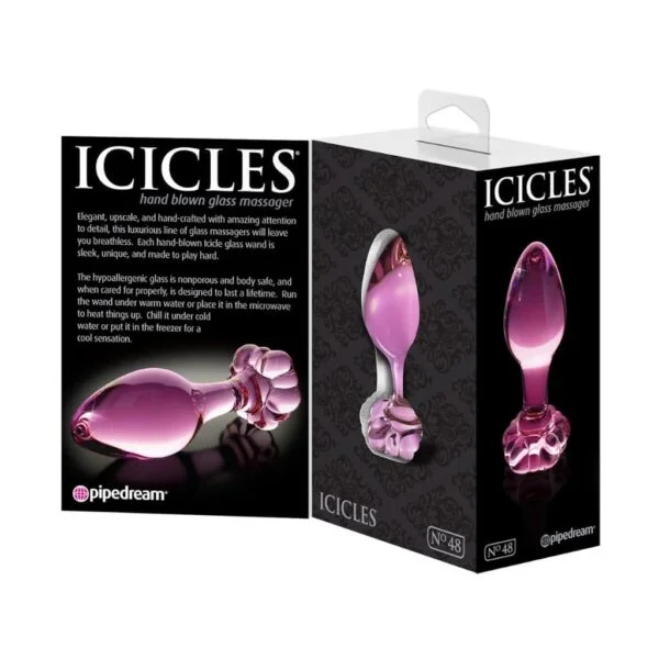 Icicles No. 48 - Pink Glass Anal Plug